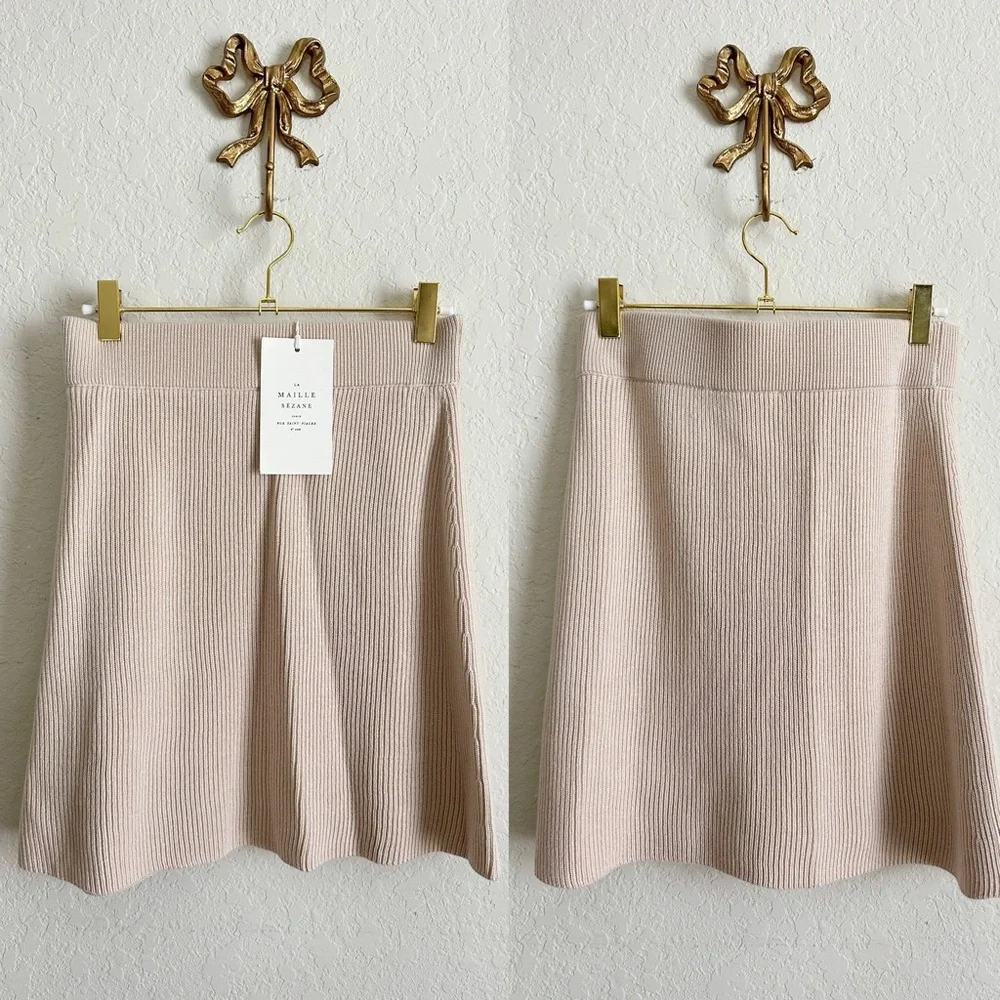 SEZANE Naella Merino Wool Jupe Knit Skirt NEW - Picture 3 of 8